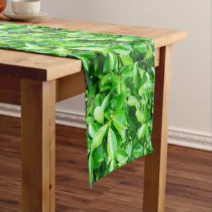 Caminho De Mesa Pequeno Folhas de Árvore de Borracha Verde, Mesa Runner
