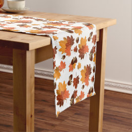 Caminho De Mesa Pequeno Folhas de outono e Bolotas