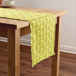 Caminho De Mesa Pequeno Folheto, mostarda e amarelo pálido
