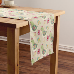 Caminho De Mesa Pequeno Frango de Arte Folclórica e Padrão de Cuta de Ovo