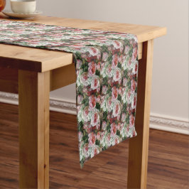 Caminho De Mesa Pequeno Frans Verhas Buquê de Rosas Vintage      
