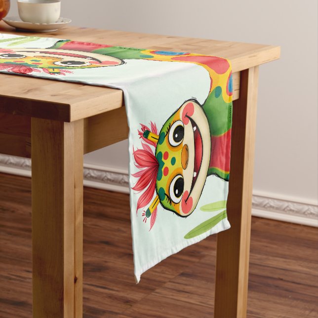 Caminho De Mesa Pequeno „Fröhlicher Dschungeldrache – Bunt und Glücklich“ (No Local)