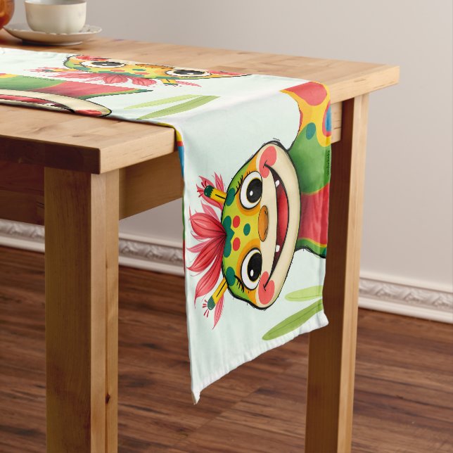 Caminho De Mesa Pequeno „Fröhlicher Dschungeldrache – Bunt und Glücklich“ (No Local)