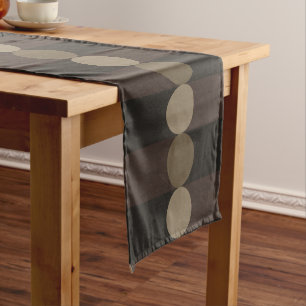Caminho De Mesa Pequeno Geometria Retrotraça Círculos Pretos Dourados