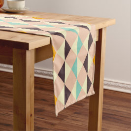 Caminho De Mesa Pequeno Geometric pattern overlapping diamonds & triangle