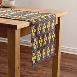 Caminho De Mesa Pequeno Geometric pattern with orange and blue hexagons