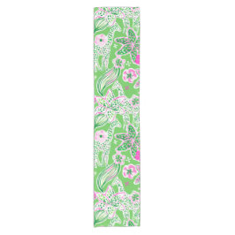Caminho De Mesa Pequeno Girafas Preppy Rosa Verde Lily