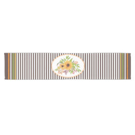 Caminho De Mesa Pequeno Girassóis, folhas, bagas de outono e bandas