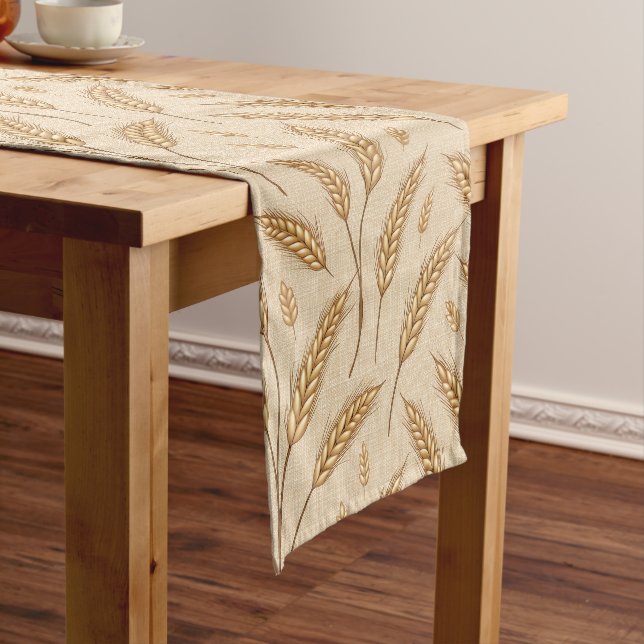 Caminho De Mesa Pequeno Golden Wheat Harvest Pattern (No Local)