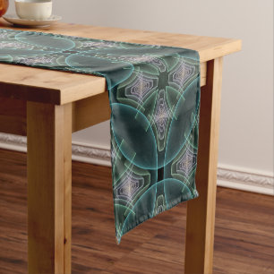 Caminho De Mesa Pequeno Gráfico de Arte Geométrica Teal Moderna
