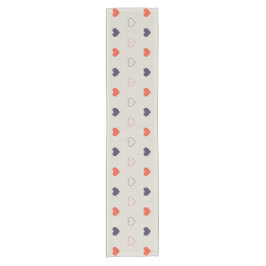 Caminho De Mesa Pequeno Grande - Corações encantadores / creme laranja esc