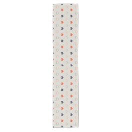 Caminho De Mesa Pequeno Grande - Corações encantadores / creme laranja esc