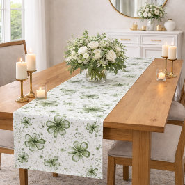 Caminho De Mesa Pequeno  Green Clover Pattern • St. Patrick’s Day 