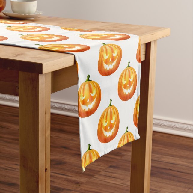 Caminho De Mesa Pequeno Halloween Pumpkins Mesa Runner (No Local)