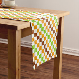 Caminho De Mesa Pequeno Harvest diagonal checkerboard pattern