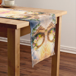 Caminho De Mesa Pequeno He Is Risen Religious Floral Crown Easter