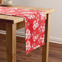 Caminho De Mesa Pequeno Hibisco Floral Trópicos Vermelhos 