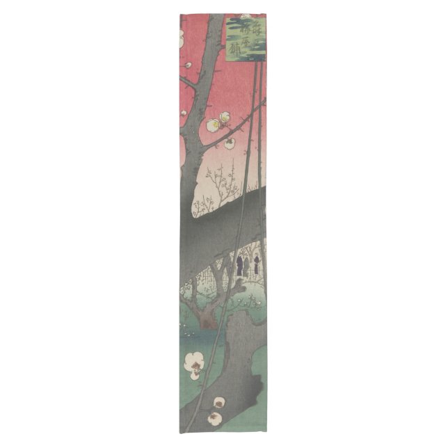 Caminho De Mesa Pequeno Hiroshige Plum Estate Kameido: Japonês Vintage (Frente)