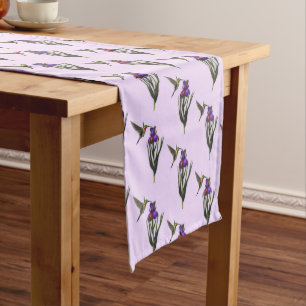 Caminho De Mesa Pequeno Hummingbird E Iris Flower