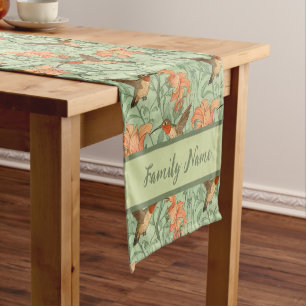 Caminho De Mesa Pequeno Hummingbird e Lily Pattern