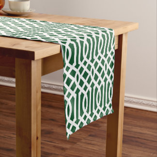 Caminho De Mesa Pequeno Hunter Green Trellis