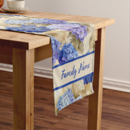 Caminho De Mesa Pequeno Hydrangea Pattern Short Mesa Runner