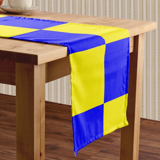Caminho De Mesa Pequeno Imagem do Quadro de Verificação Amarelo Neon Azul (Criador carregado)
