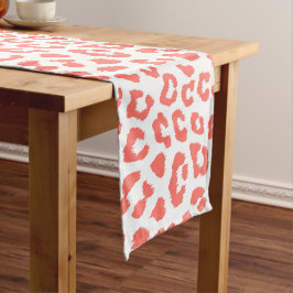 Caminho De Mesa Pequeno Impressão Coral Leopardo