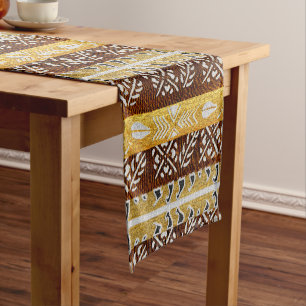 Caminho De Mesa Pequeno Impressão de Lama Afrocêntrica