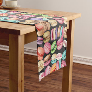 Caminho De Mesa Pequeno Impressão de Macarões de Cor de Água Tendente e Ar