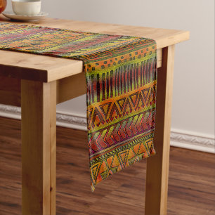 Caminho De Mesa Pequeno Impressão de padrão tribal da selva africana