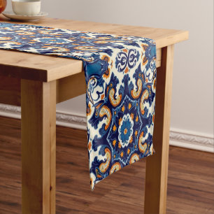 Caminho De Mesa Pequeno Indigo Azulejo Azul Português Lisboa Talavera 