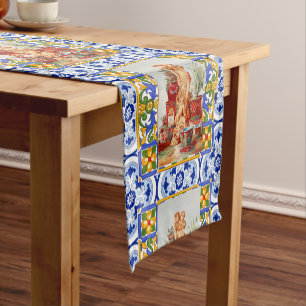 Caminho De Mesa Pequeno Italiano,Arte Siciliana,maióica,azulejos,arte bar