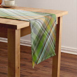 Caminho De Mesa Pequeno Jardim de Verão Xadrez Verde e Amarelo