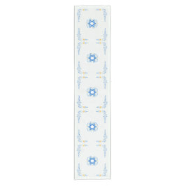 Caminho De Mesa Pequeno Jewish Holiday Blue Star of David Aqua 14 x 72