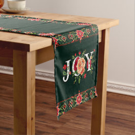 Caminho De Mesa Pequeno JOY natal borda floral