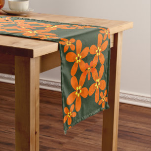 Caminho De Mesa Pequeno laranja retro 1970 do papel de parede