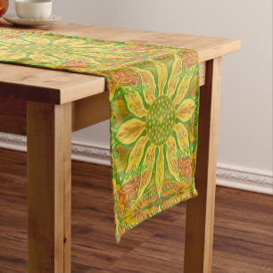 Caminho De Mesa Pequeno Laranja verde-amarelado-amarelo-do-cheiro-da-flor