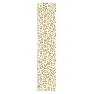 Caminho De Mesa Pequeno Leopardo Glamorous Faux Sparkly Dourado