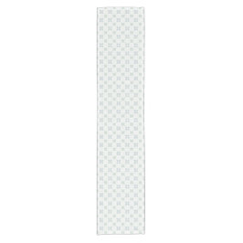 Caminho De Mesa Pequeno Light blue geometric floral tile pattern on white