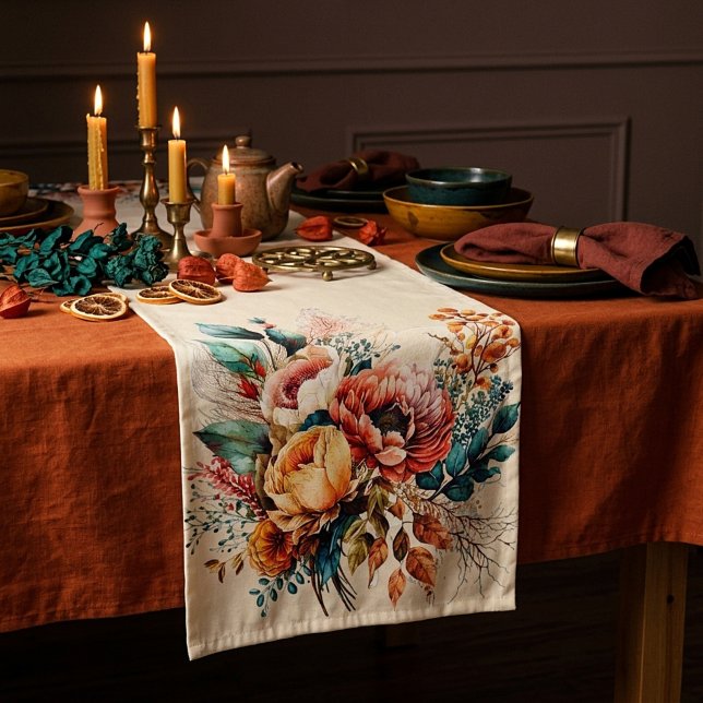 Caminho De Mesa Pequeno Lindo buquê boho de outono (Criador carregado)