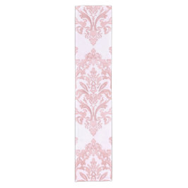 Caminho De Mesa Pequeno Lindo em Rosa Padrão de Damasco Vitoriano em Aquar