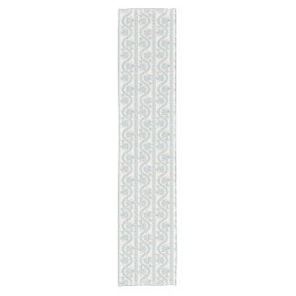 Caminho De Mesa Pequeno Listra Floral Ondulada Azul Suave, Osso