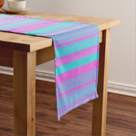 Caminho De Mesa Pequeno Listras de Rosa Roxo Azul Padrão