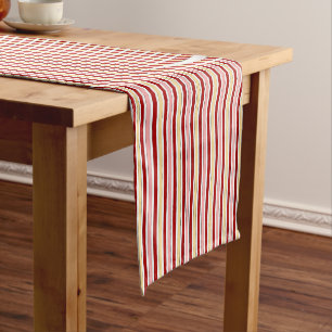 Caminho De Mesa Pequeno Listras Desenhadas à Mão Vermelhas Rosas e Amarela