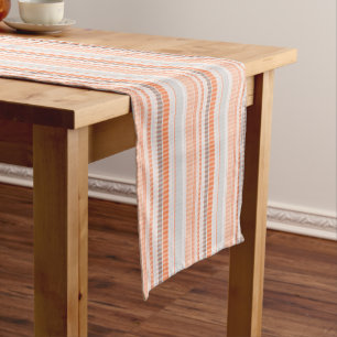 Caminho De Mesa Pequeno Listras macias alaranjadas 14" X 72" corredor da