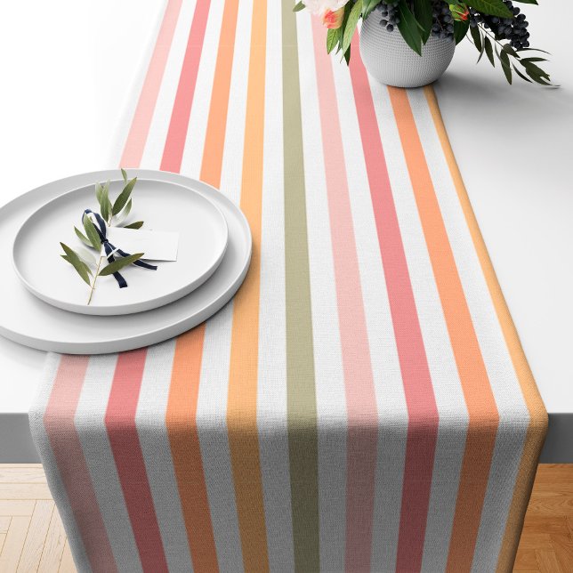 Caminho De Mesa Pequeno Listras modernas (table runner with pastel stripes)
