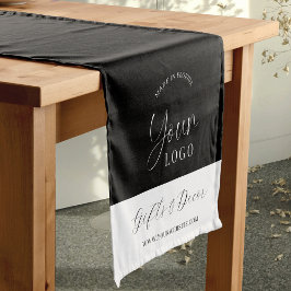 Caminho De Mesa Pequeno Logotipo de Empresa Elegante Marca Exposição Preto
