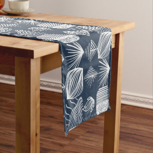 Caminho De Mesa Pequeno Lúpulo Tribal de Caribe Negrito: Azul e Branco Mar