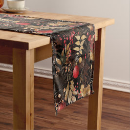 Caminho De Mesa Pequeno Maçã Floral de Aquarela Elegante Cai no Feriado